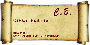 Cifka Beatrix névjegykártya